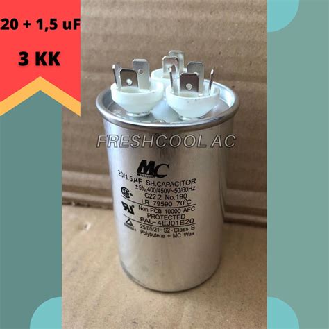 Jual KAPASITOR AC CAPACITOR AC LG 3 KAKI 20 1 5 UF MERK MC 20 1 5