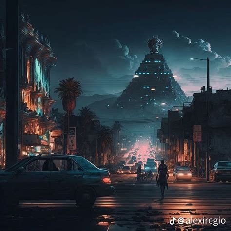 México Futurista Aztec city Futuristic city Fantasy city