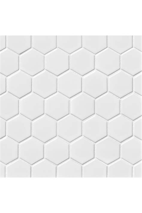 Hex Gloss White Porcelain Mosaic Tile 2 X 2 In Porcelain Mosaic