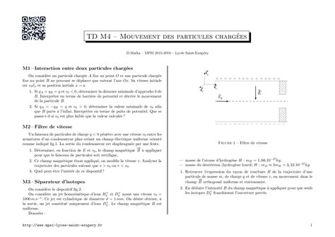 Mouvement des particules chargées Exercices AlloSchool