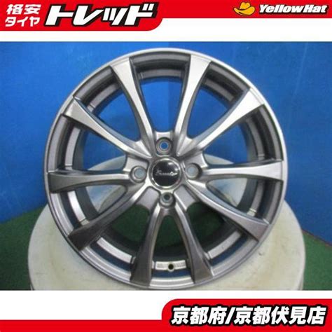 4本 中古 HOT STUFF Exceeder アルミホイール 16インチ 6J 45 100 4H アクア ヤリス ライズ ロッキー キューブ フィット タイヤショップトレッド