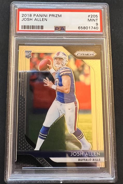 Josh Allen 2018 Panini Prizm Base Rookie Rc 205 Psa 9 Mint Buffalo