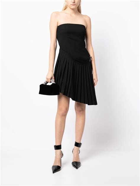 Rokh Mini Pleated Detail Dress Farfetch