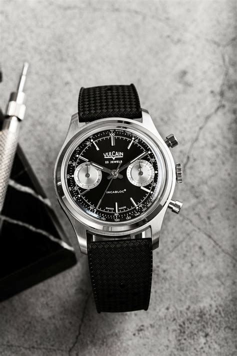 Vulcain Chronograph 1970s Black Silver The Watch Pages