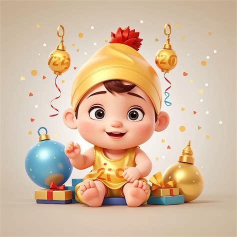 Baby New Year Cartoon Images - Free Download on Freepik