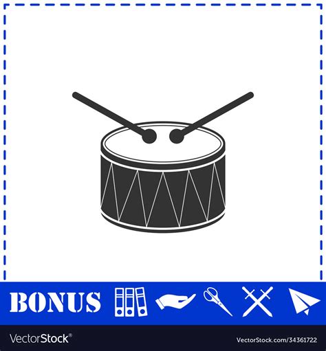 Drum icon flat Royalty Free Vector Image - VectorStock