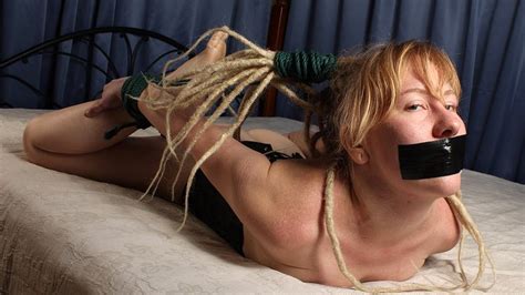 T Nude Barefoot Florence In B Corset Hogtied With Her Hair Ties And Her Wrists