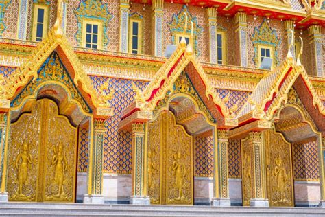 Thai Golden Architecture Style. Glass Golden Temple. I Stock Photo ...