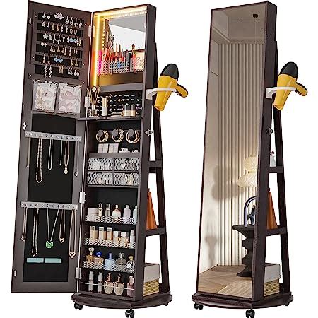 Amazon Nicetree Swivel Jewelry Cabinet With Lights Touch