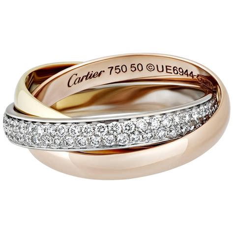 Cartier Trinity Diamond Tri Color Gold Ring At 1stdibs