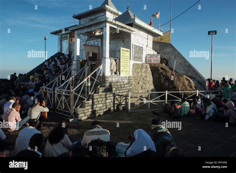 People Worship At Buddhist Temple On The Summit Of Adam S Peak Sri