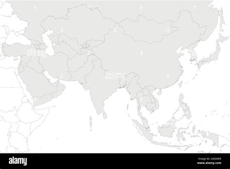 Blank Political Asia Map vector illustration isolated in white ...