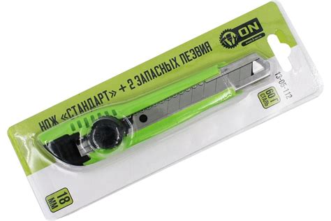 Нож ON Стандарт с выдвижным лезвием, винт. фиксатор, сталь 60г, 2 зап ...