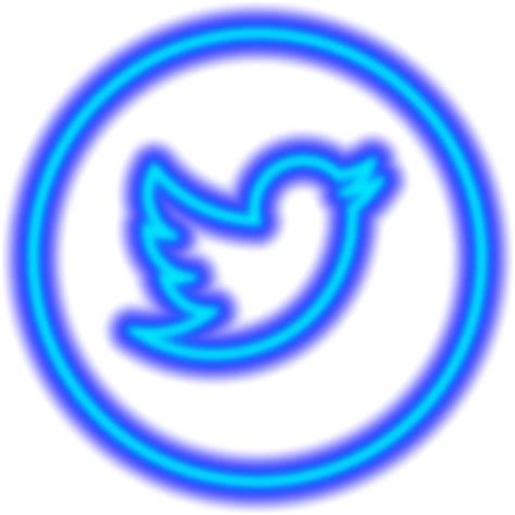 D Illustration Neon Twitter Logo Png