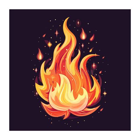 Vibrant Animated Fire Flames Against Dark Background, Colors Range ...