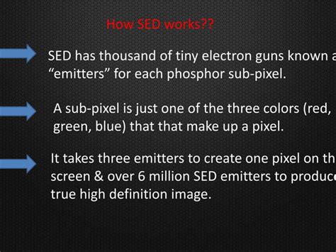 S E D Surface Conduction Electron Emitter Display Ppt