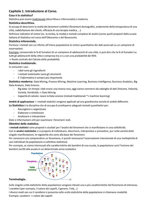 Statistica Capitolo Introduzione Al Corso Cosa La Statistica