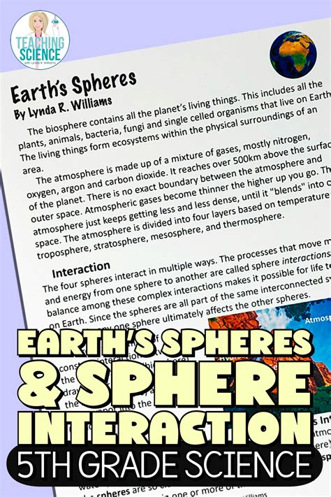 Earth Spheres Interactions Worksheet