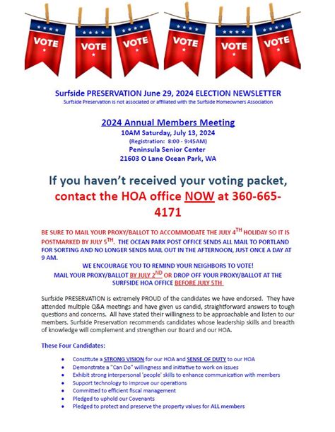 6 29 24 ELECTION EDITION NEWSLETTER SURFSIDE PRESERVATION