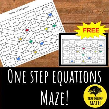 Solving One Step Equations Maze Algebra Worksheet By Tom Golden TPT