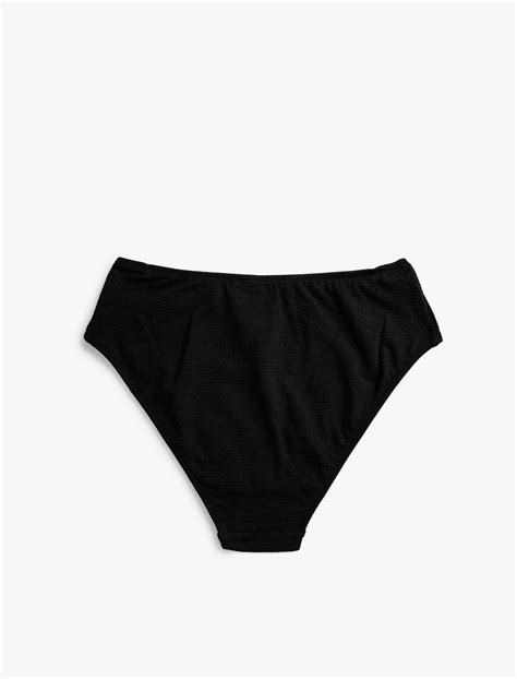 Siyah Kadın Yüksek Bel Bikini Altı Dokulu SAK BM Koton