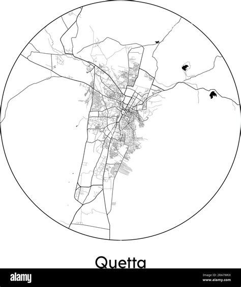 City Map Quetta Pakistan Asia vector illustration black white Stock ...