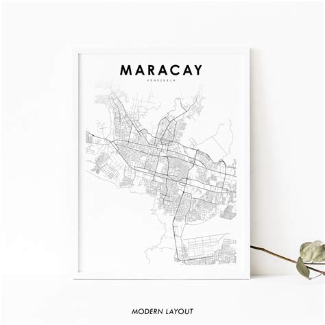 Maracay Venezuela Map Print Map Art Poster Aragua Ciudad Etsy