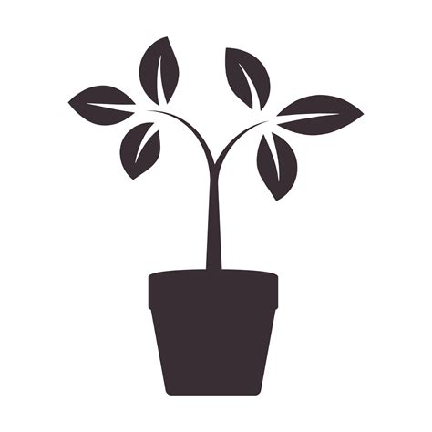 Simple Silhouette Plant With Pot Logo Symbol Vector Icon Illustration