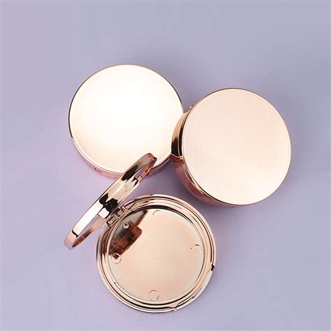 Round Gold Compact Case With Mirror Zmic