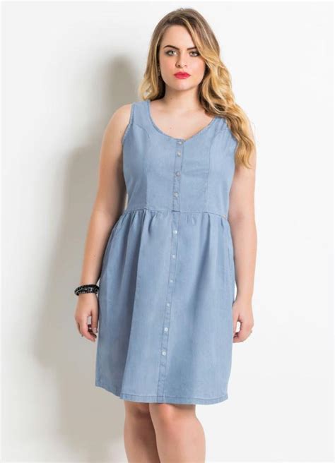 Vestido Jeans Azul Sem Mangas Quintess