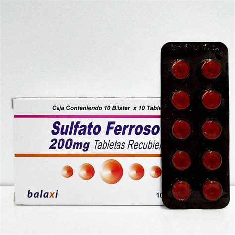 MEDICINA SULFATO FERROSO 200 MG BLISTER X 10 TAB BALAXI Sihay