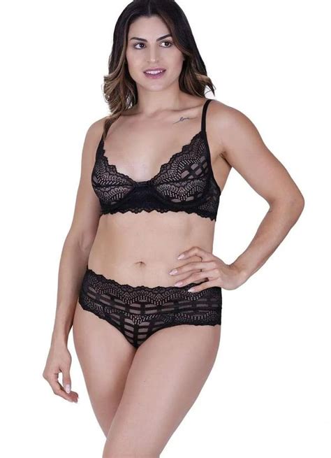 Conjunto Bailarina Concept Lingerie Preto Preto Concept Lingerie