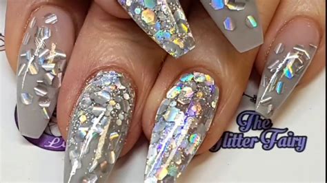 Beautiful Days Acrylic Nails Silver Ombre Glitter Youtube