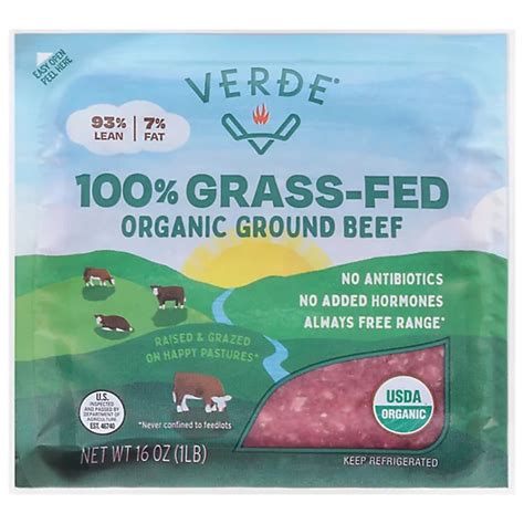 Verde Farms Ground Beef 937 Lean Grass Fed Free Range 16 Oz Albertsons