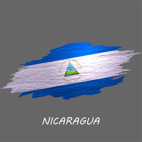 Bandeira Com Estilo Grunge Do Fundo Do Traçado De Pincel Da Nicarágua Foto Premium