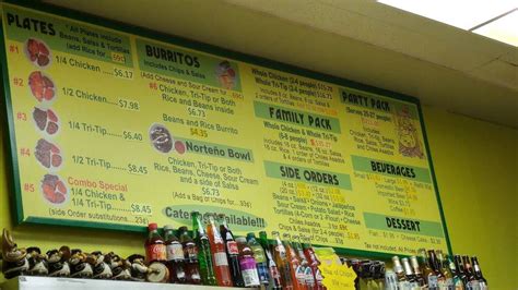 Menu at El Pollo Norteño fast food Oxnard S Oxnard Blvd