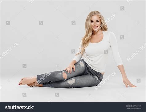 Beautiful Woman Blonde Curly Hair Sexy Stock Photo Shutterstock