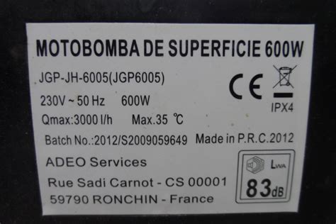 MOTOBOMBA ELÉCTRICA DE SUPERFICIE JGP-JH-6005 - Oller Stocks