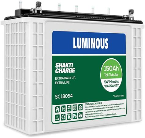 Luminous Shakti Charge Sc Ah Tall Tubular Inverter Battery For