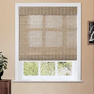 Amazon Twopages Natural Cordless Bamboo Jute Roman Shade