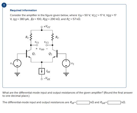 Solved Consider The Amplifier In The Figure Given Below Chegg