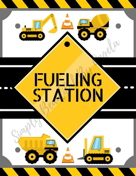 Construction Party Fueling Station Sign Etsy