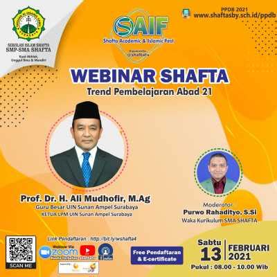 Sertifikat Webinar Trend Pembelajaran Abad 21 Sekolah Islam Shafta