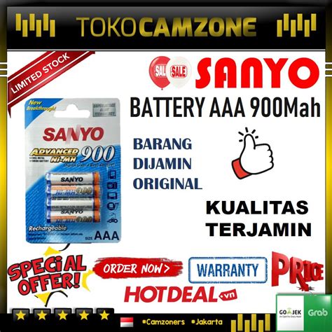 Jual Baterai Sanyo Rechargeable AAA Isi 4 Pcs 900mAh Shopee Indonesia