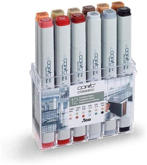 COPIC Classic Marker 12er Set Architektur Farben Professionelle