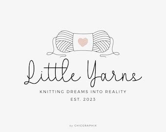 Knitting Logo Yarn Skein Premade Logo Design Customized Logo Etsy