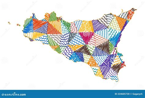 Sicilia Map Cartoon Vector Cartoondealer