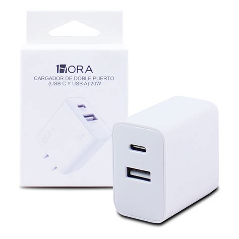 Cubo Cargador Hora De Doble Puerto Usb A Y Usb C De W Gar