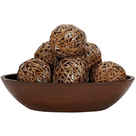 Nearly Natural 375 In H Brown Decorative Balls Set Of 6 3023 The