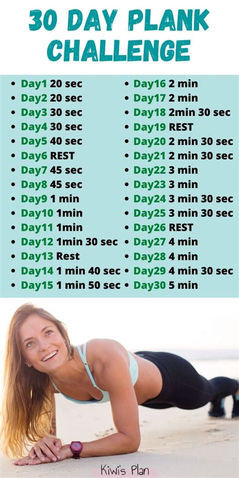 Day Plank Challenge Printable